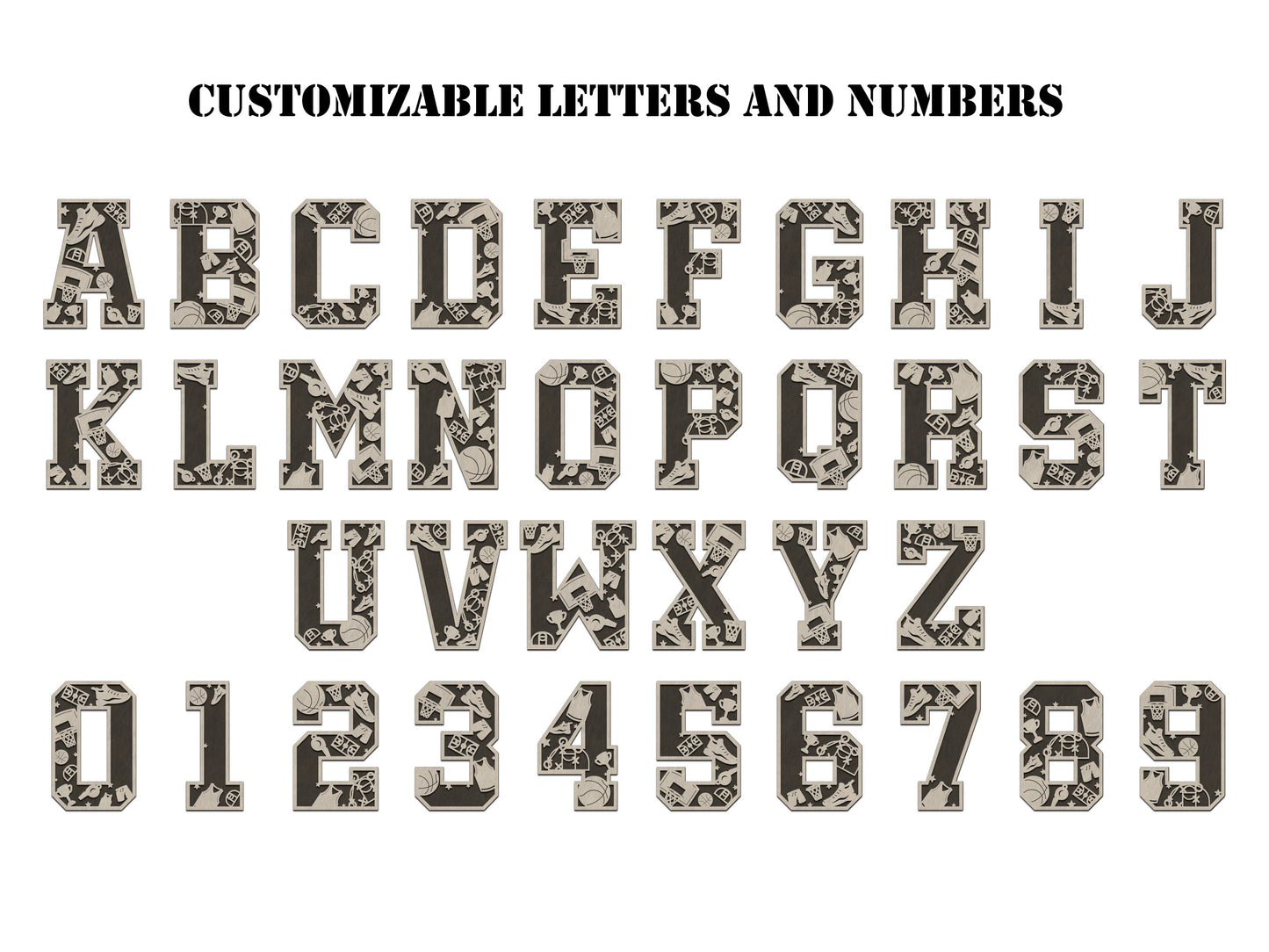 Basketball Numbers and Letters
