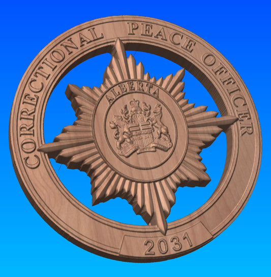 Alberta Corrections Wooden Badge