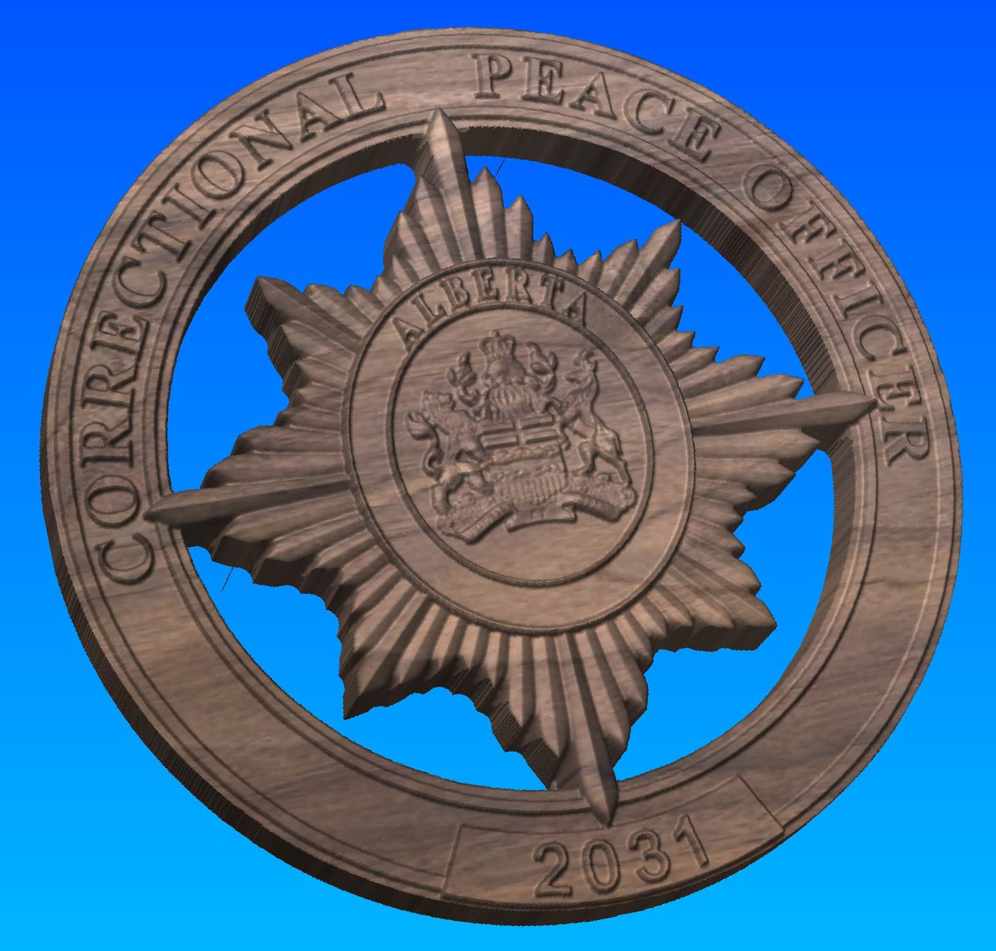 Alberta Corrections Wooden Badge