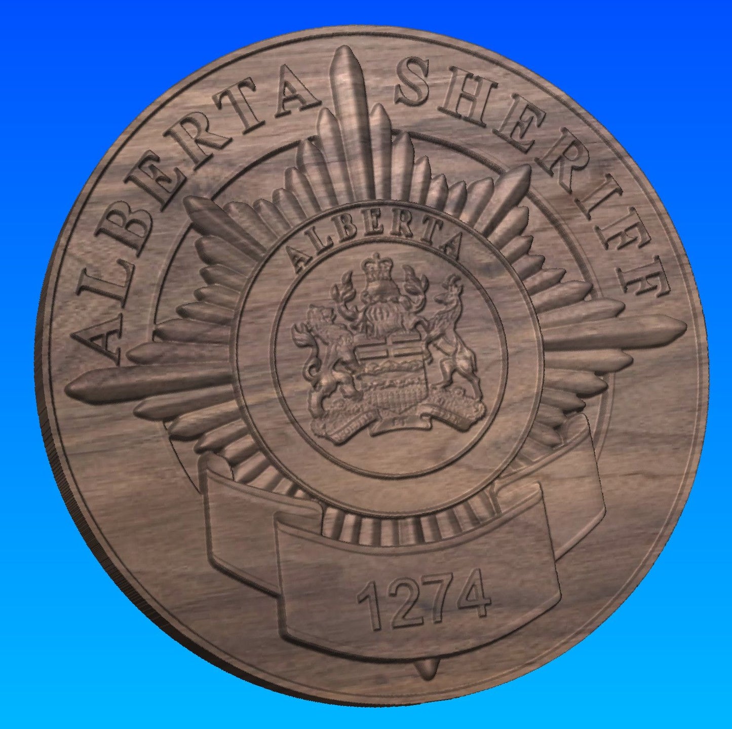 Alberta Sheriffs Wooden Badge