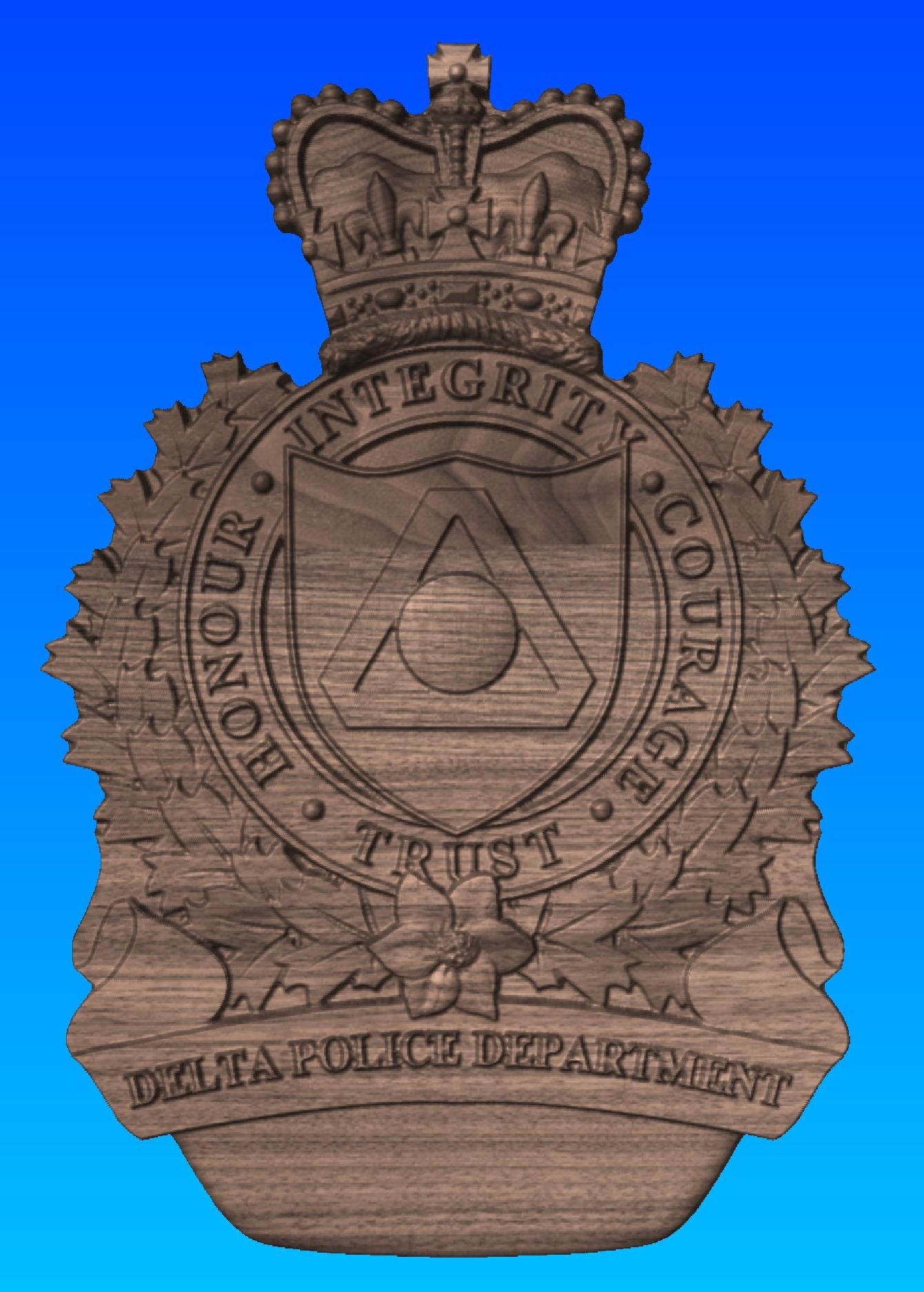 Delta Police Wooden Badge