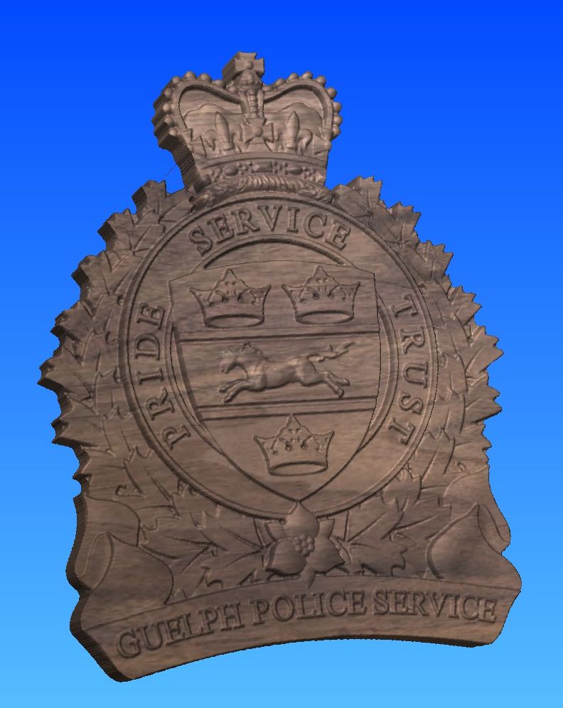 Guelph Police Wooden Badge