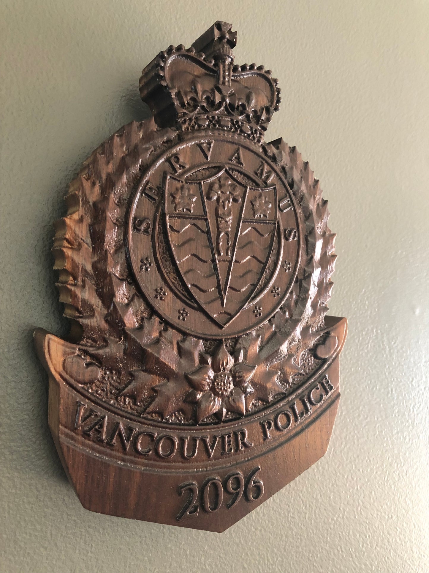 Vancouver Police Wooden Badge