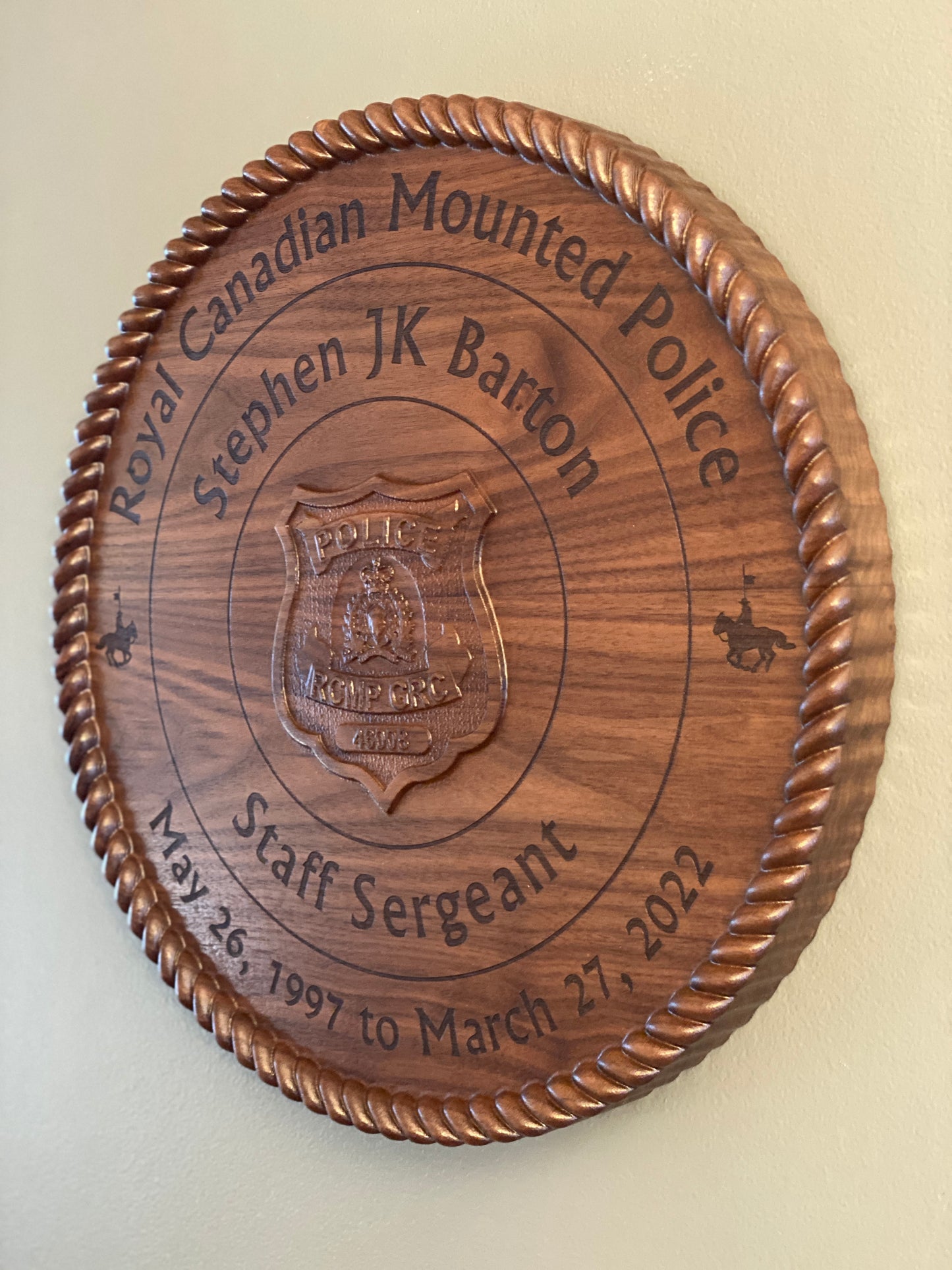RCMP Retirement Plaque