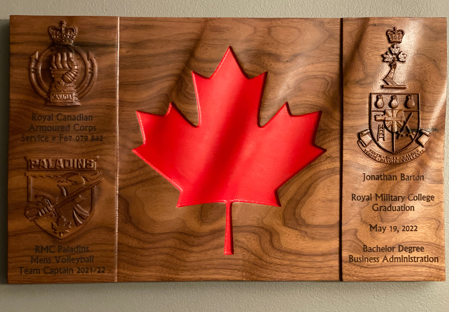 Canadian Armed Forces Walnut Flag