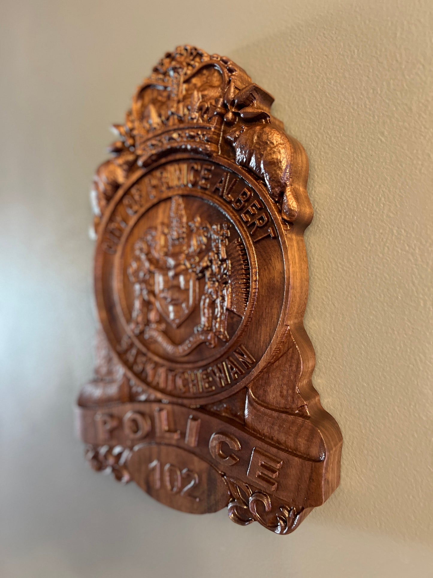 Prince Albert Police Wooden Badge