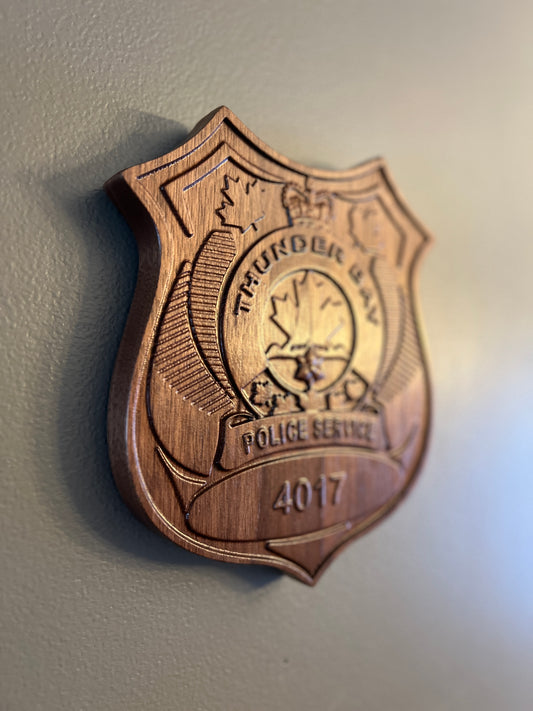 Thunder Bay Police Wooden Badge