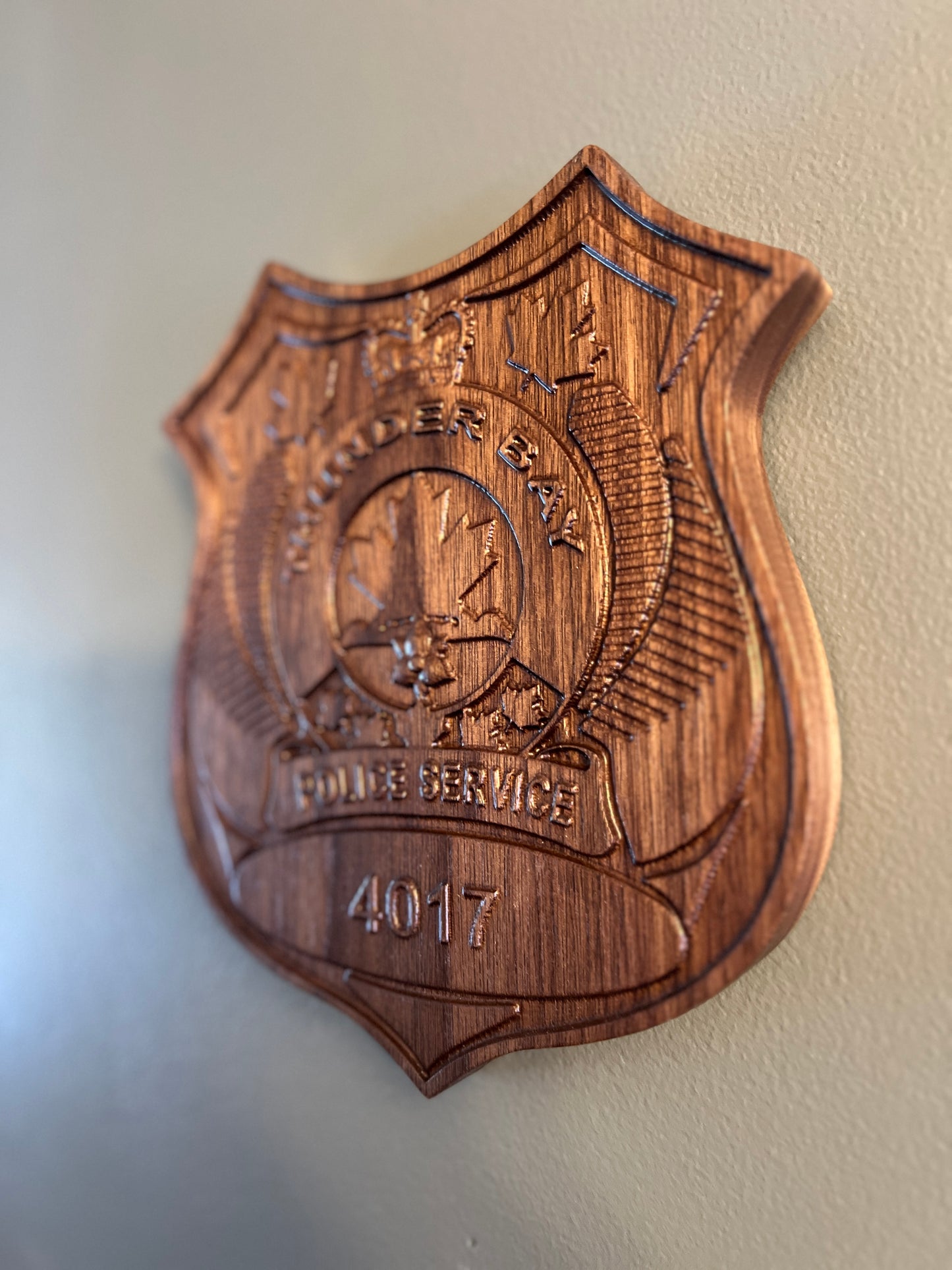 Thunder Bay Police Wooden Badge