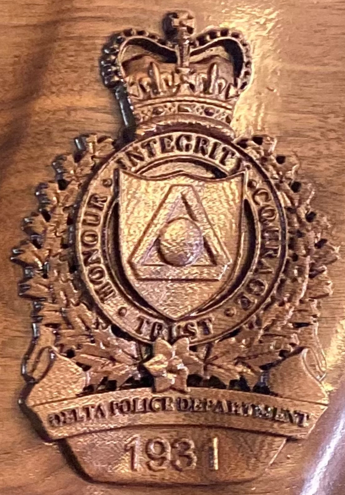 Delta Police Wooden Badge