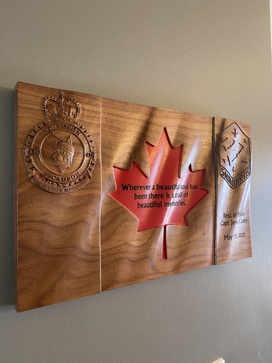 Canadian Armed Forces Walnut Flag