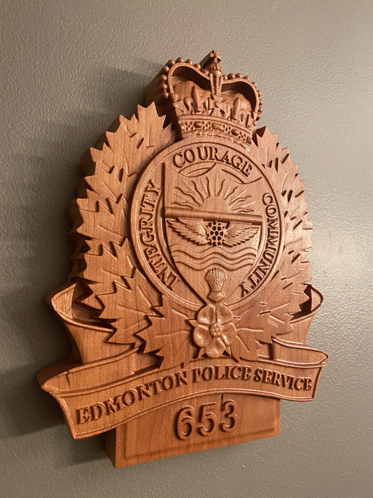 Edmonton Police Wooden Badge