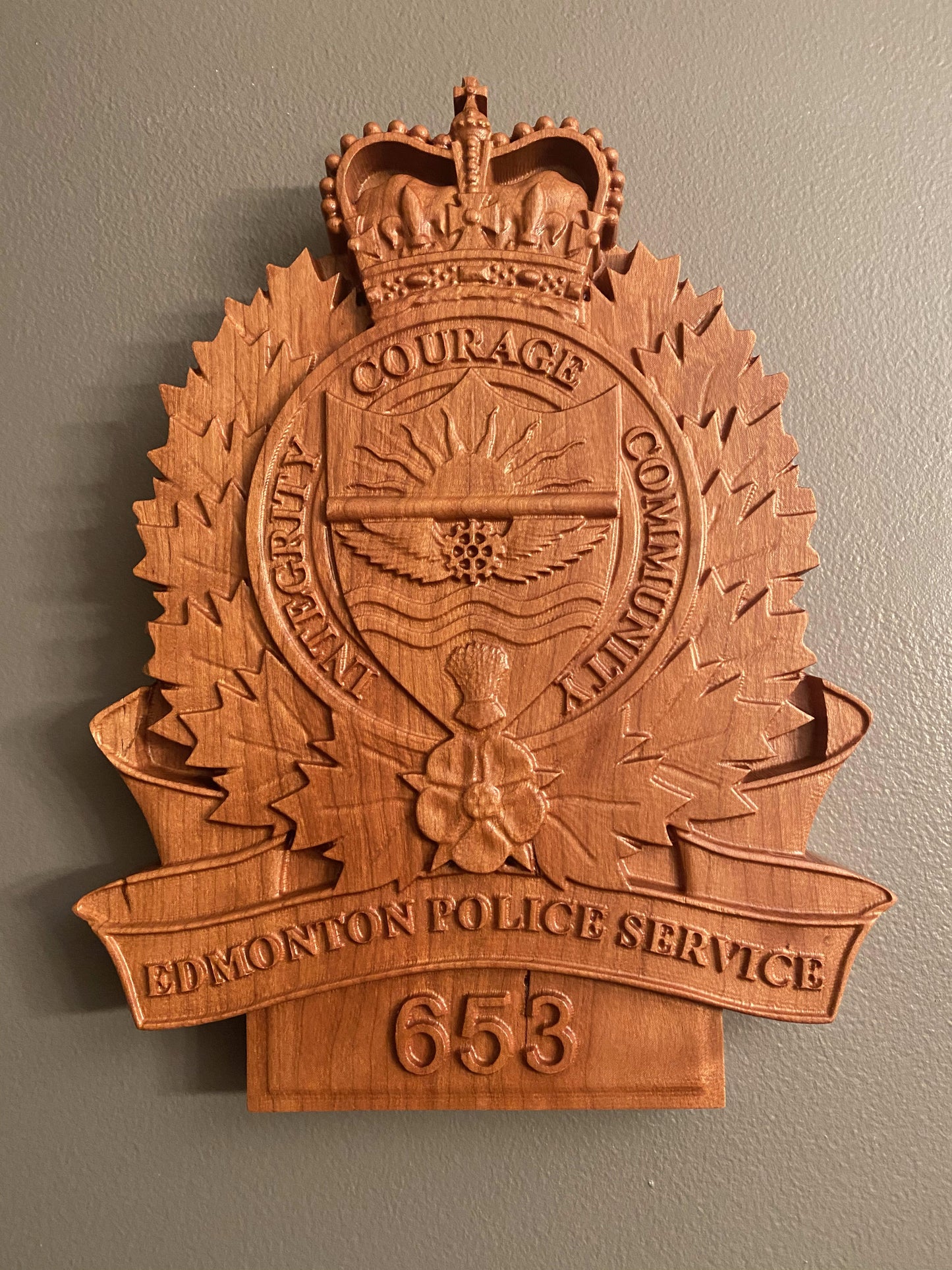 Edmonton Police Wooden Badge