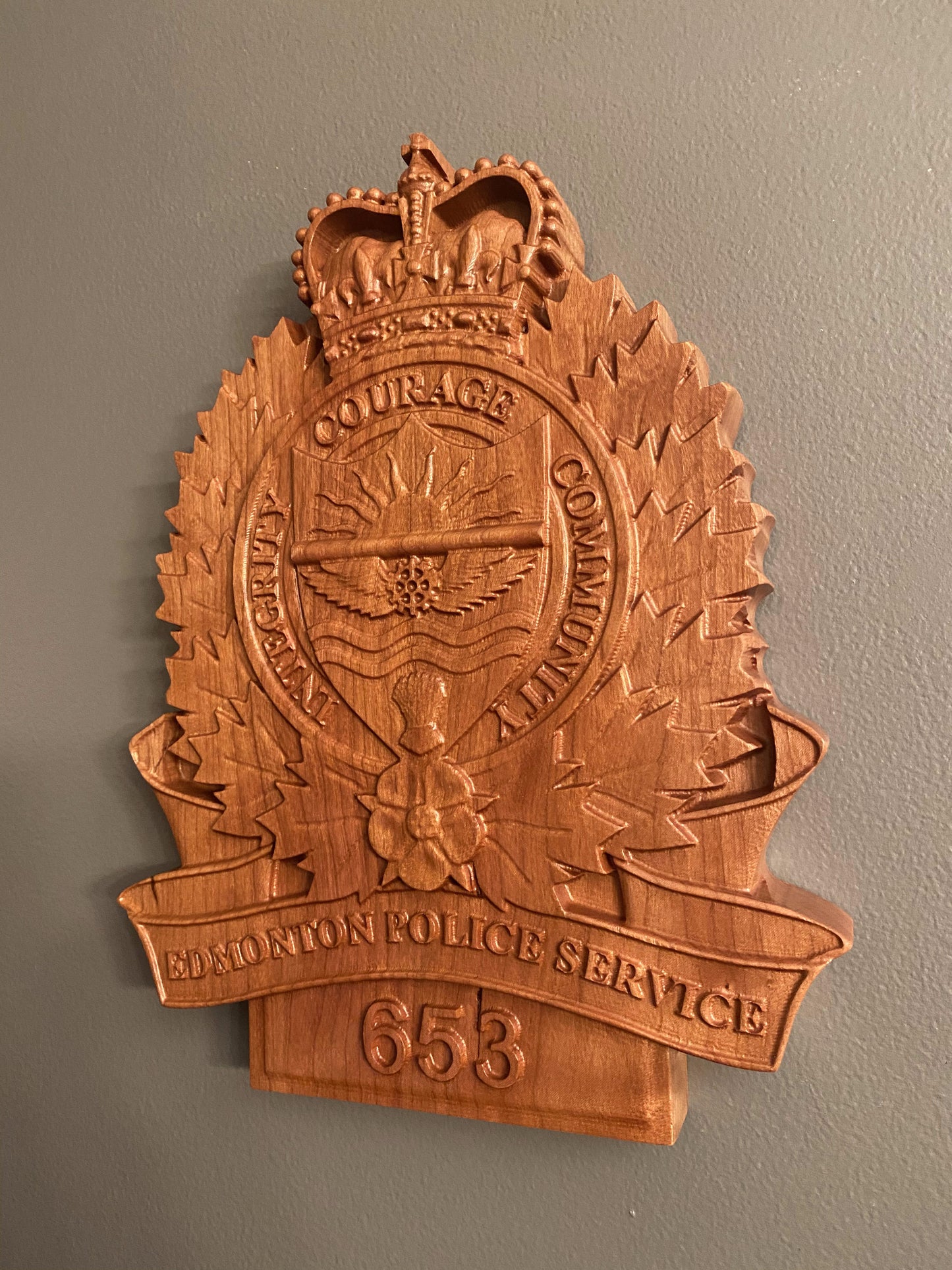Edmonton Police Wooden Badge