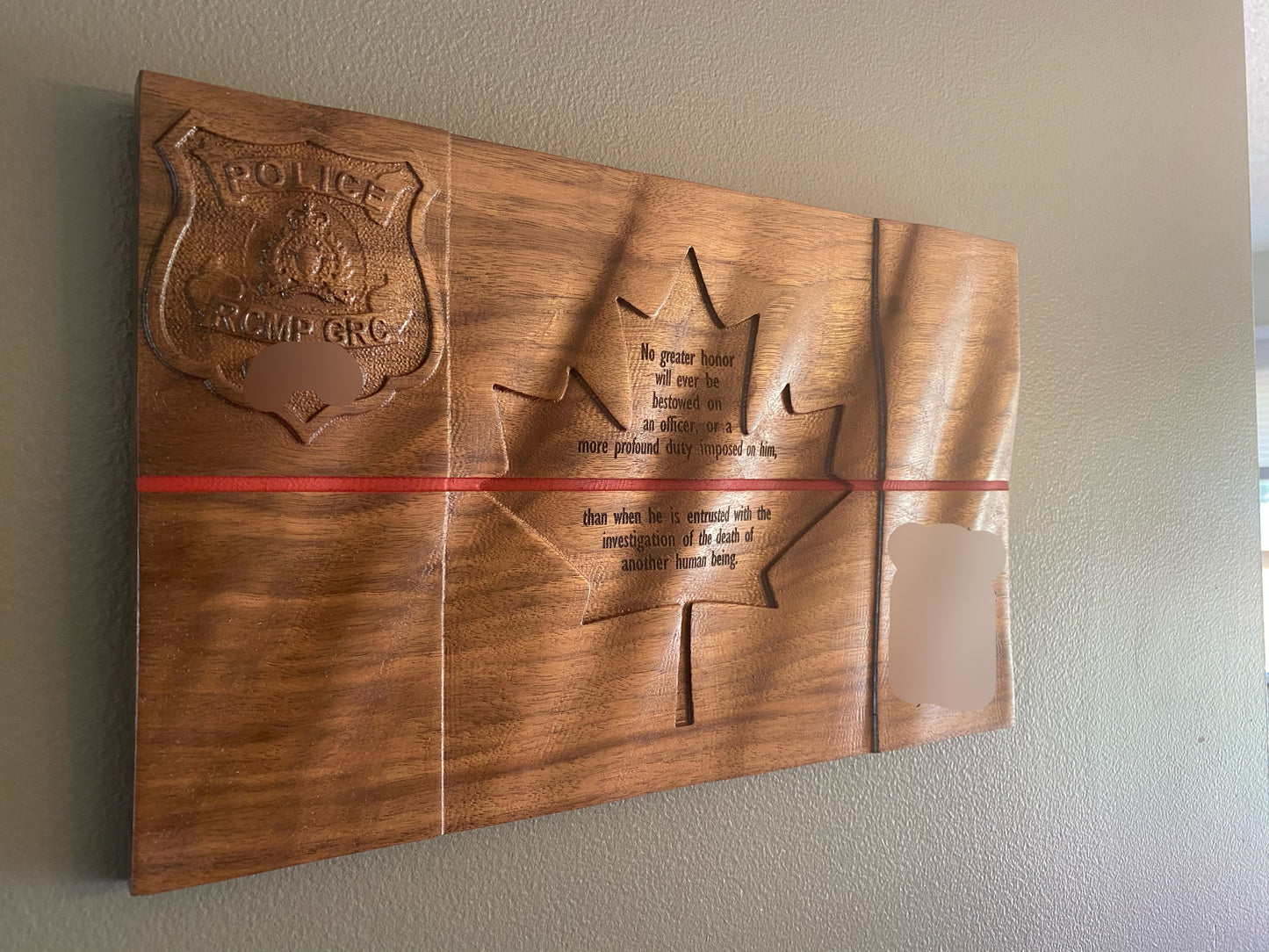 RCMP Canadian Flag Plaque