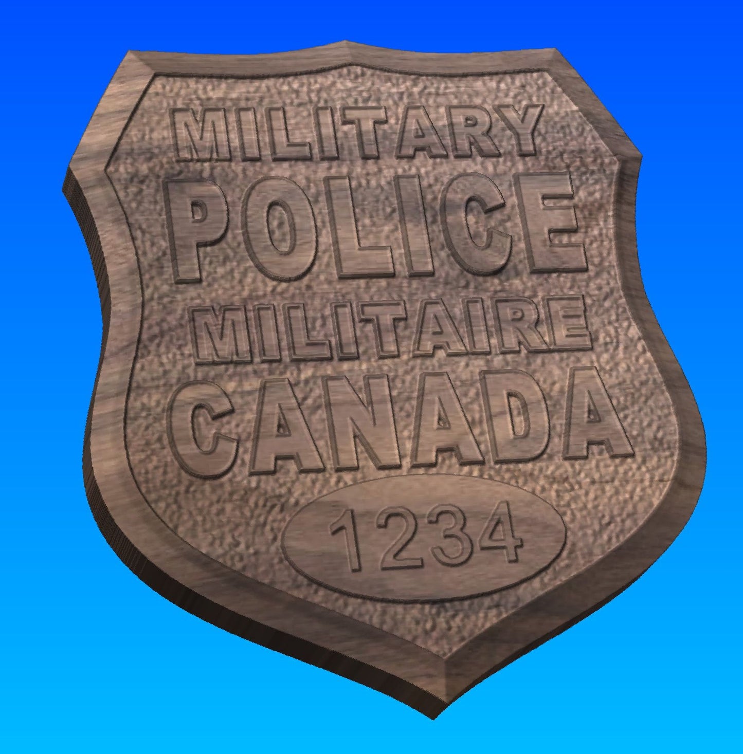Canadian Military Police Wooden Badge