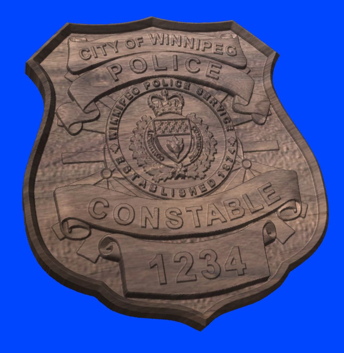 Winnipeg Police Wooden Badge