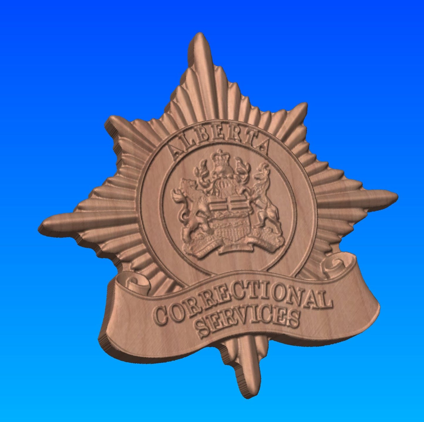 Alberta Corrections Wooden Badge