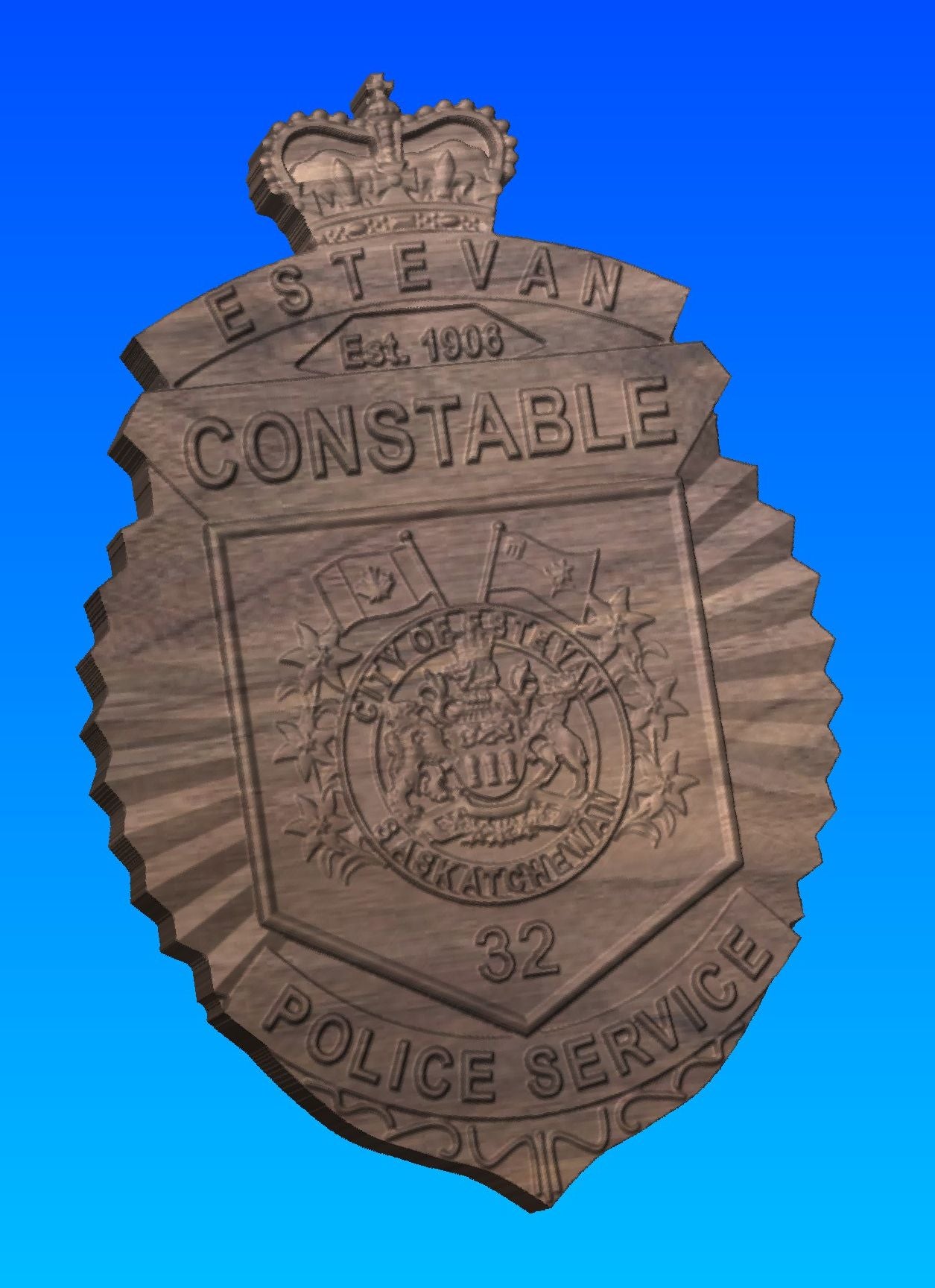 Estevan Police Wooden Badge