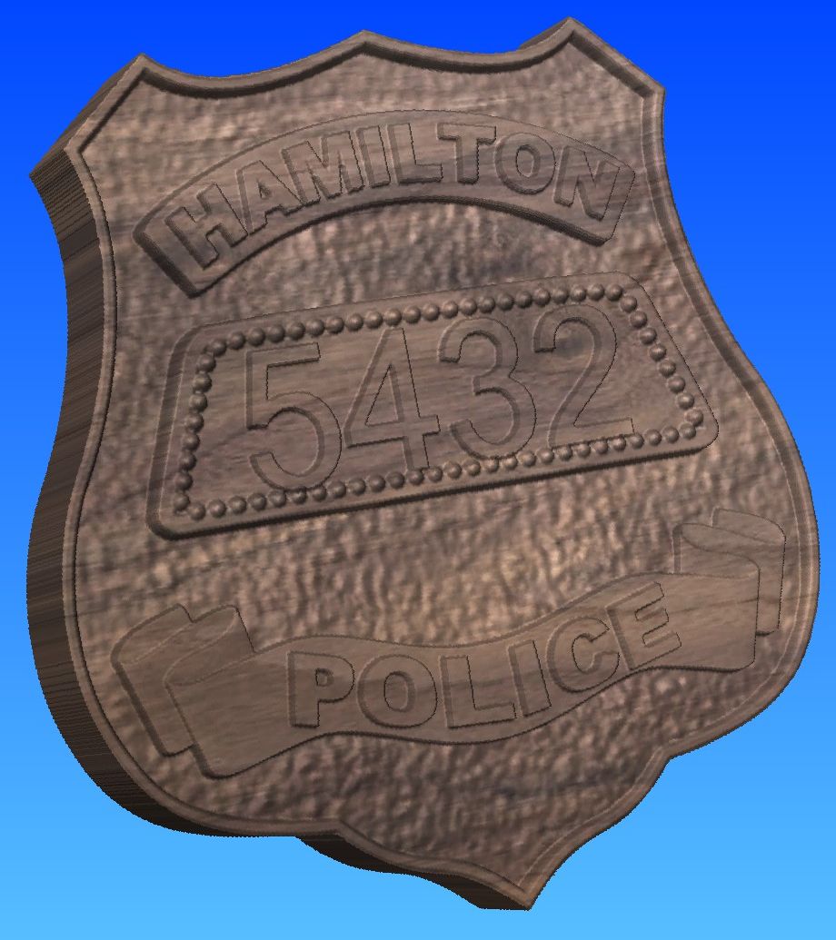 Hamilton Police Wooden Badge