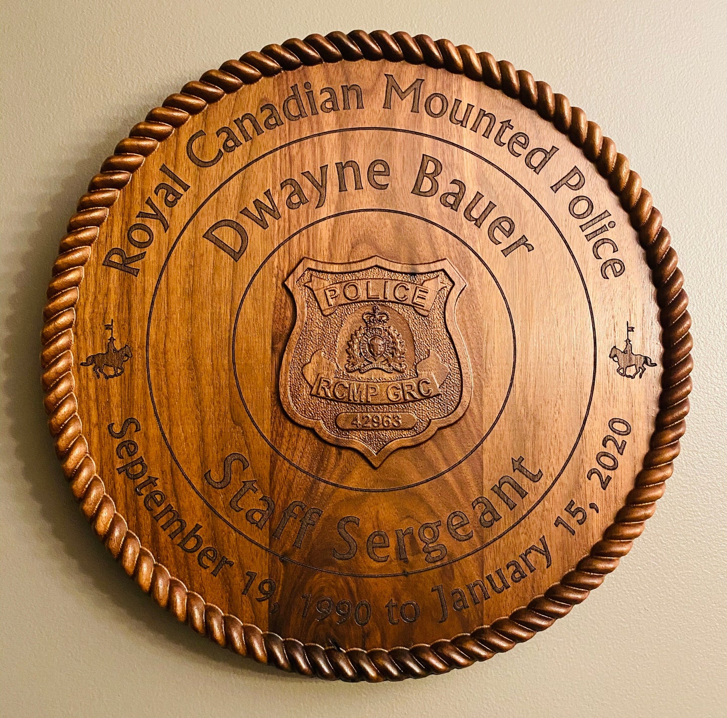 RCMP Retirement Plaque
