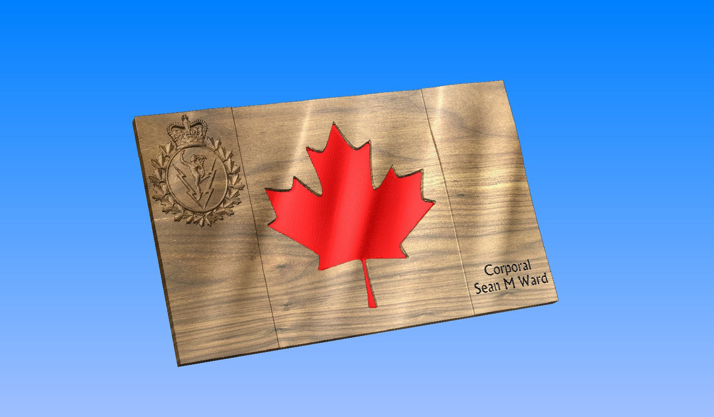 Canadian Armed Forces Walnut Flag