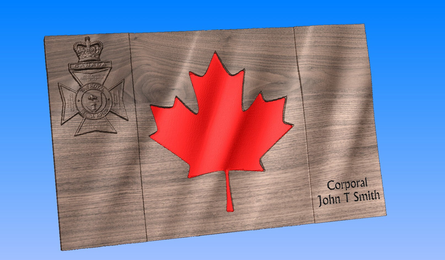 Canadian Armed Forces Walnut Flag