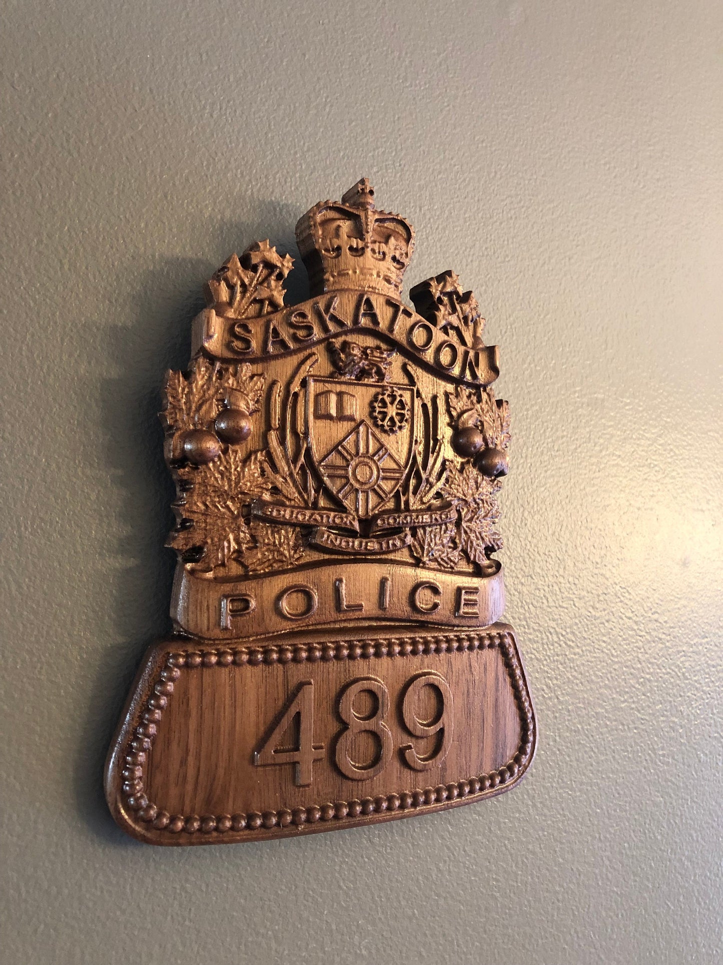 Saskatoon Police Wooden Badge