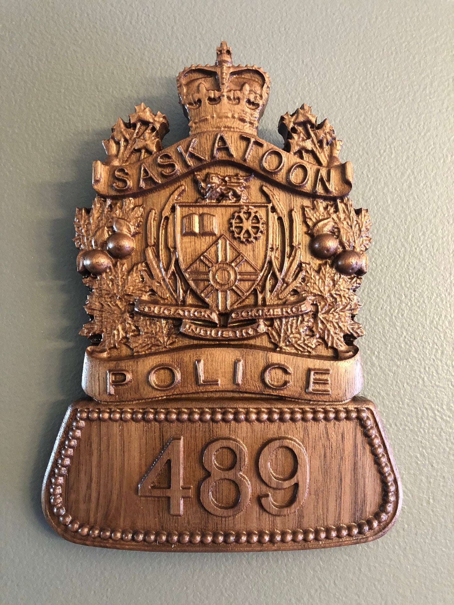 Saskatoon Police Wooden Badge