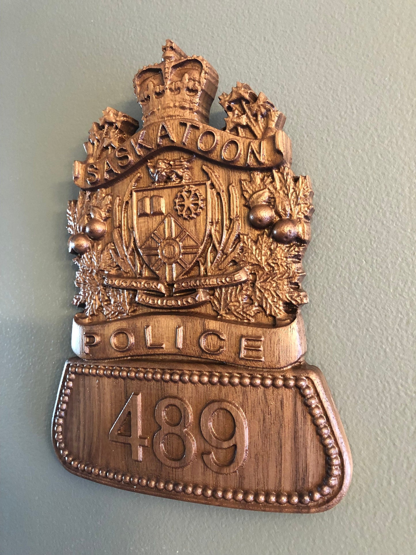 Saskatoon Police Wooden Badge