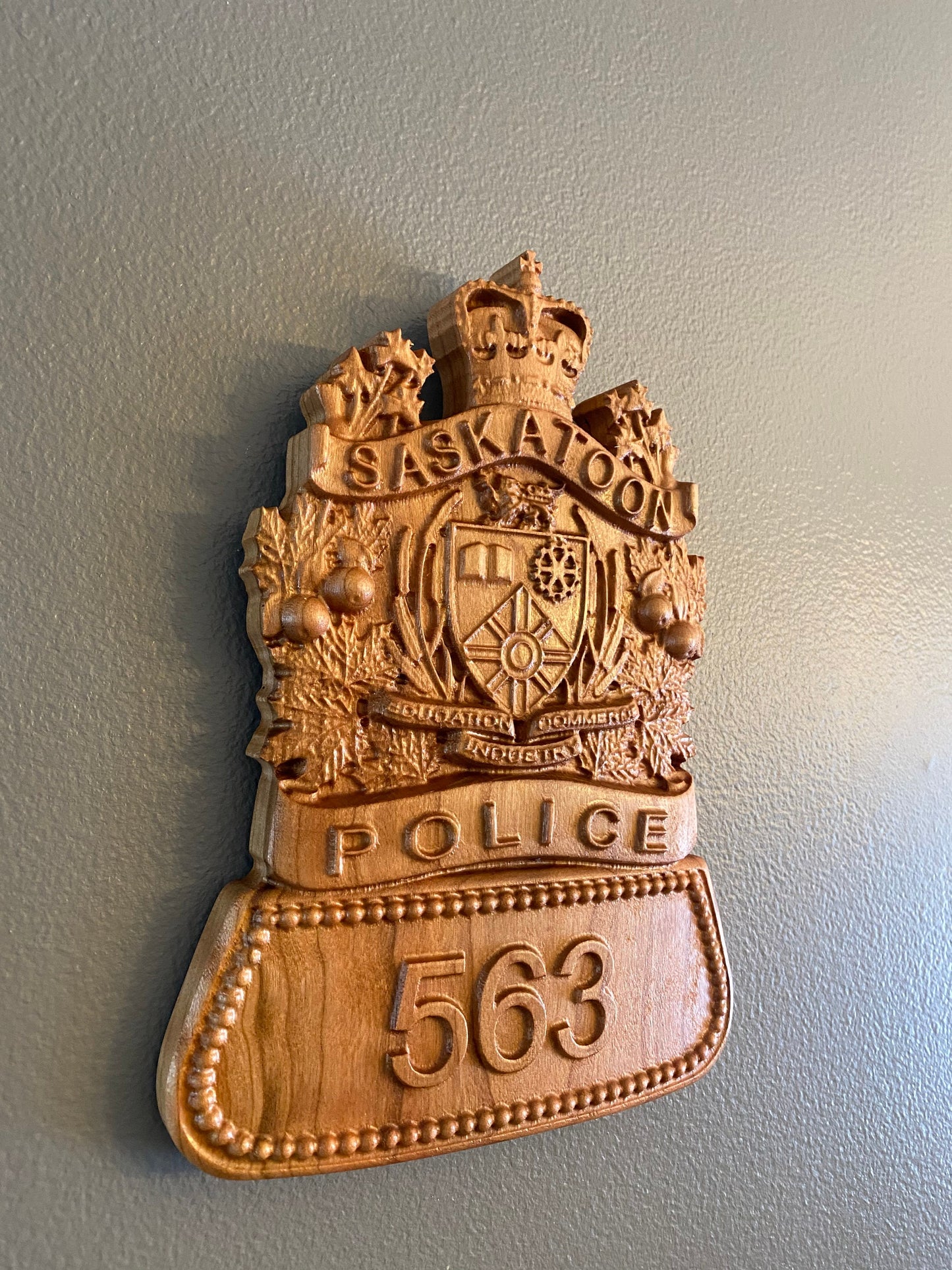 Saskatoon Police Wooden Badge