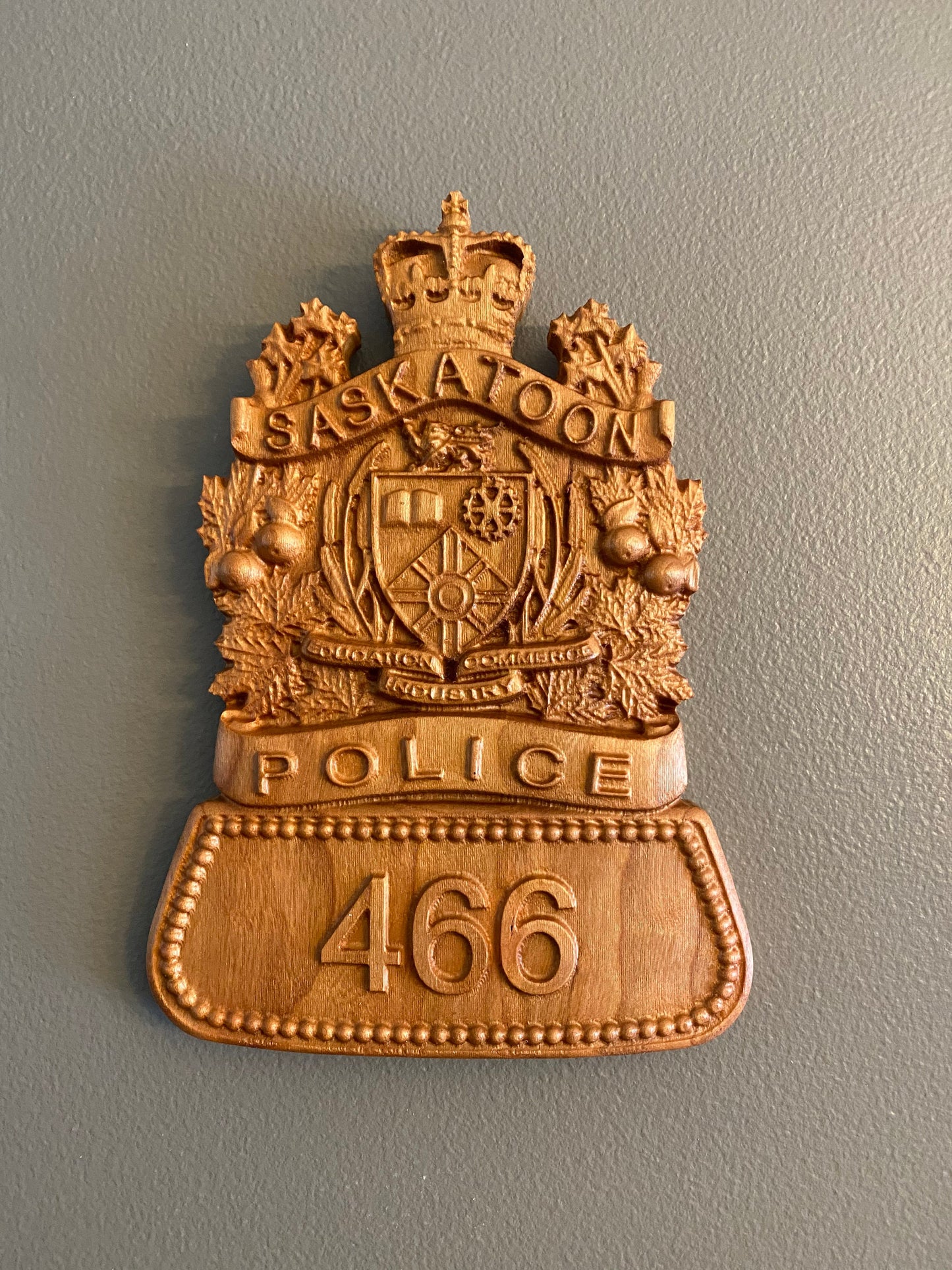 Saskatoon Police Wooden Badge