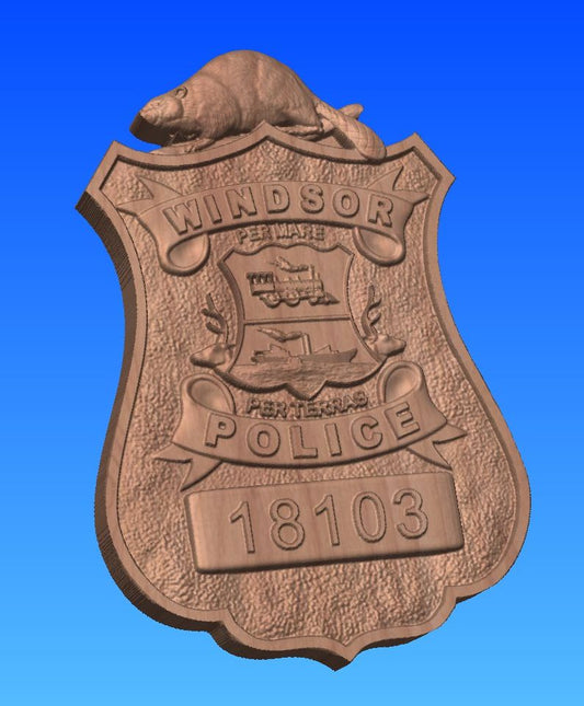 Windsor Police Wooden Badge