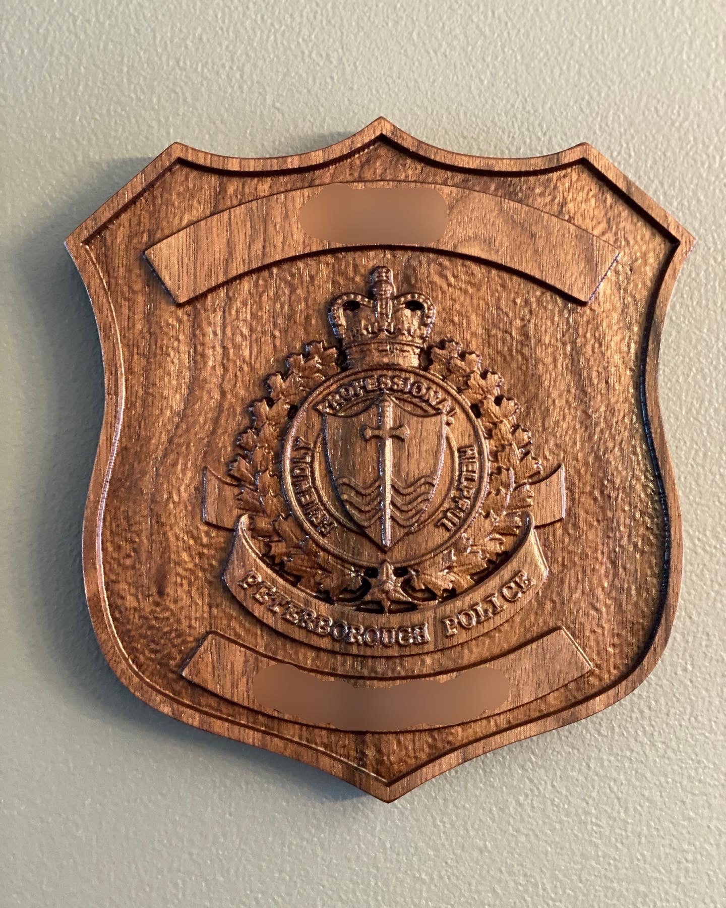 Peterborough Police Wooden Badge