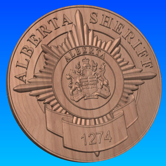 Alberta Sheriffs Wooden Badge