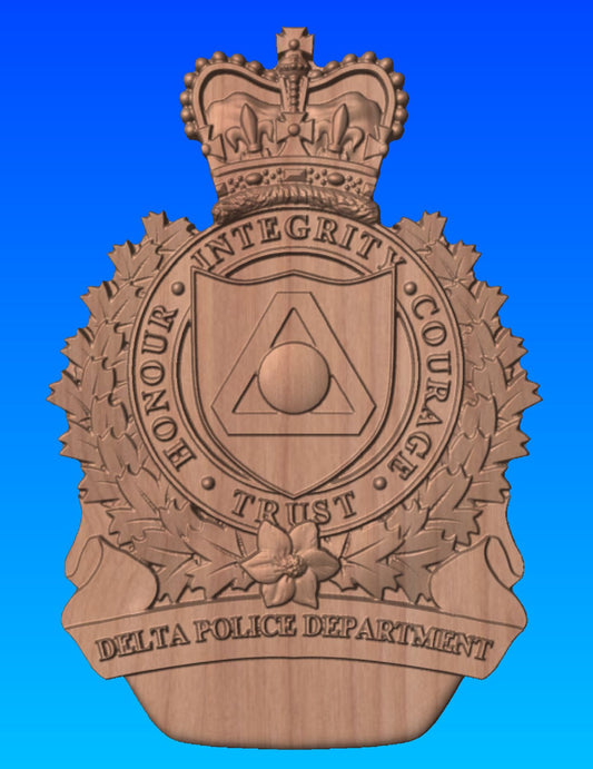 Delta Police Wooden Badge