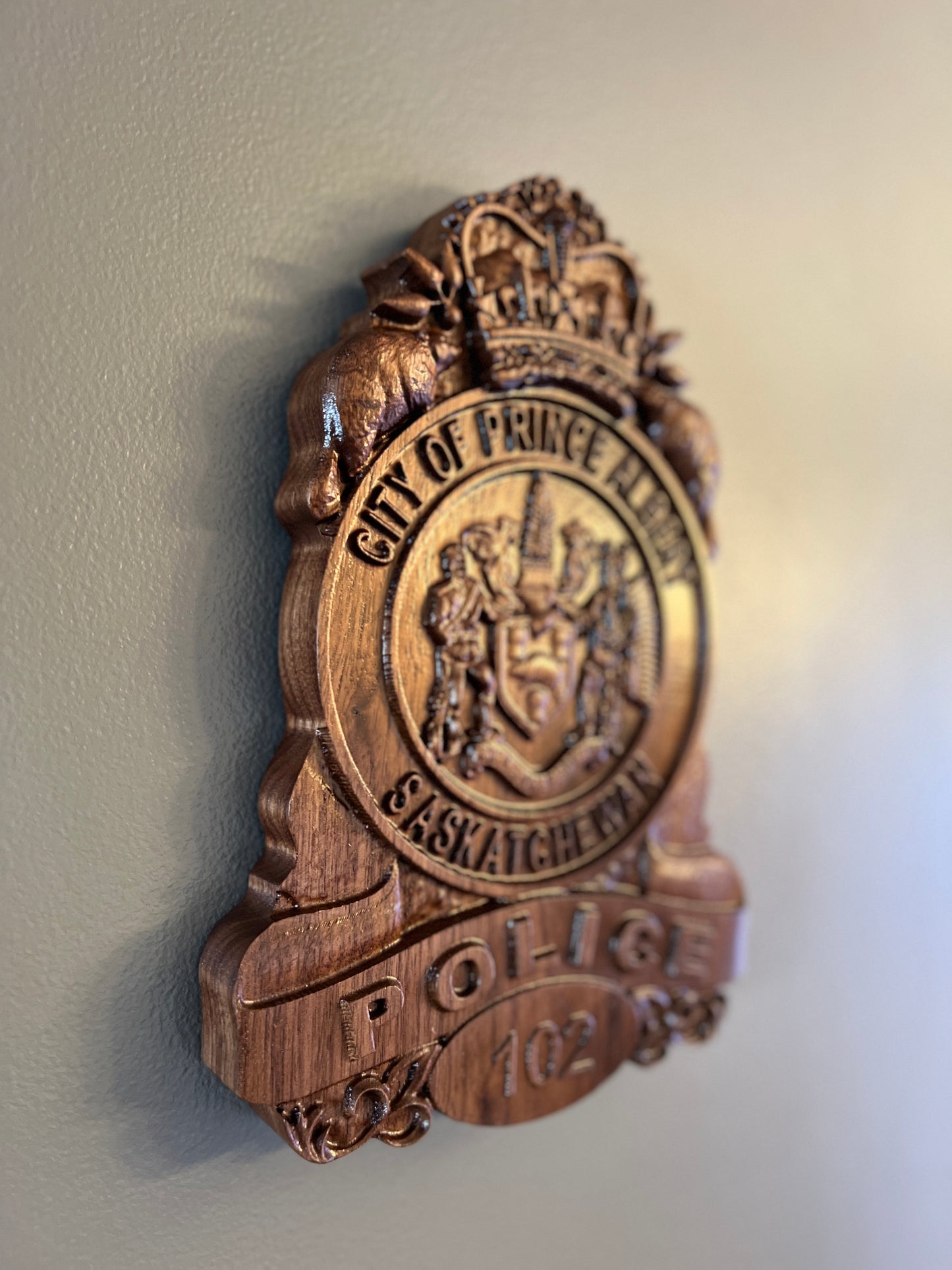 Prince Albert Police Wooden Badge
