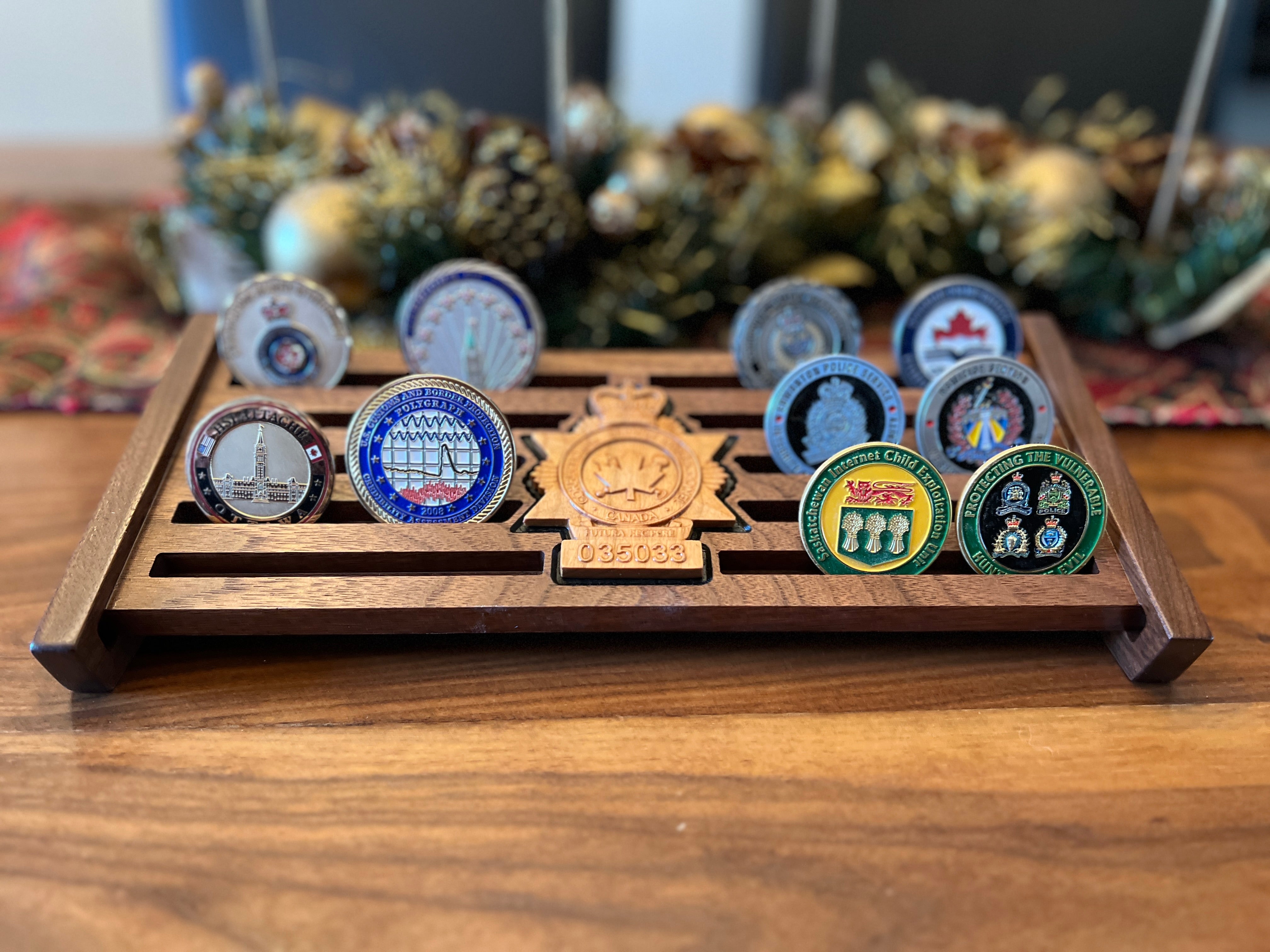 First Responder Desktop Coin Display End of the Grain Woodwork