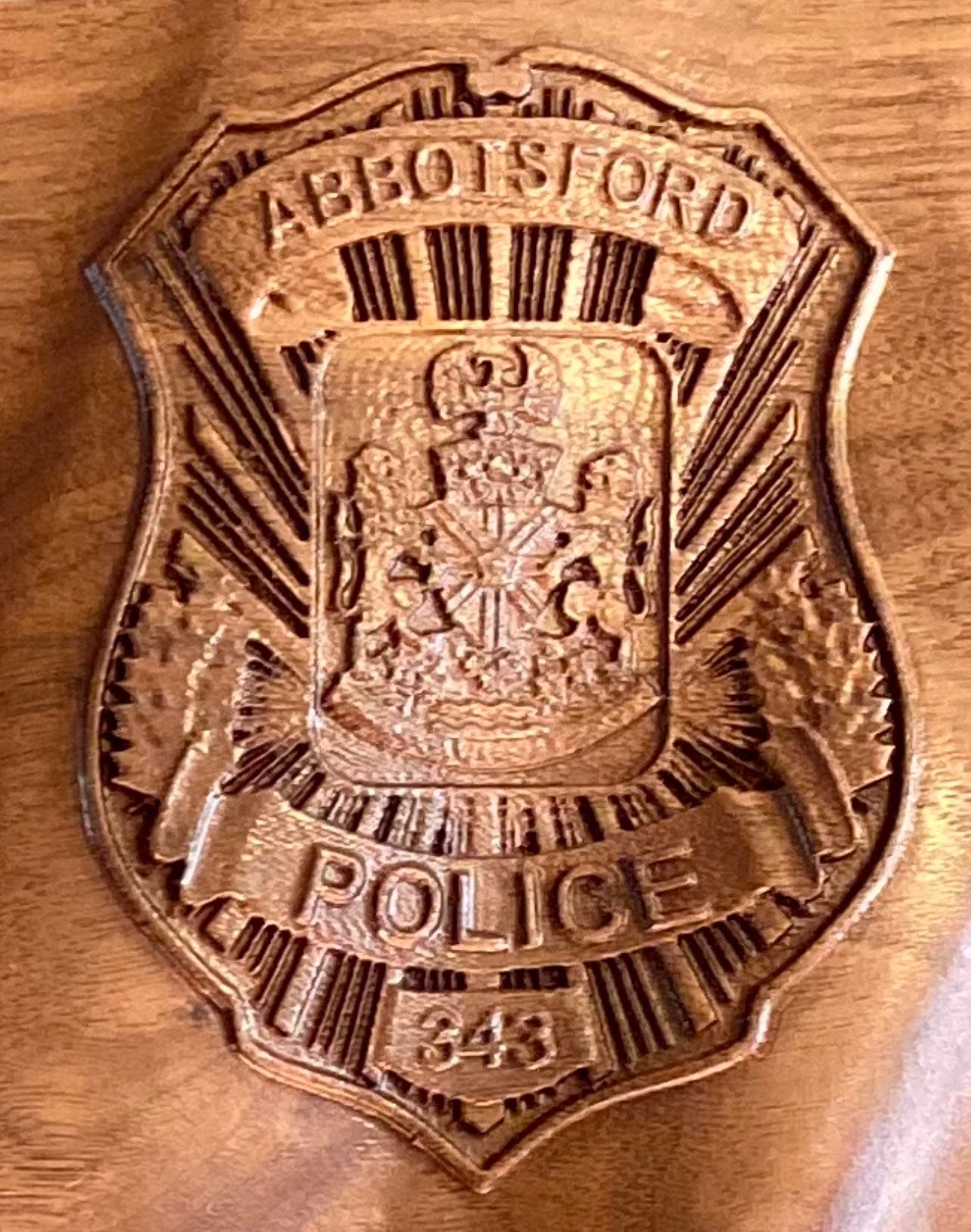 Abbotsford Police Wooden Badge