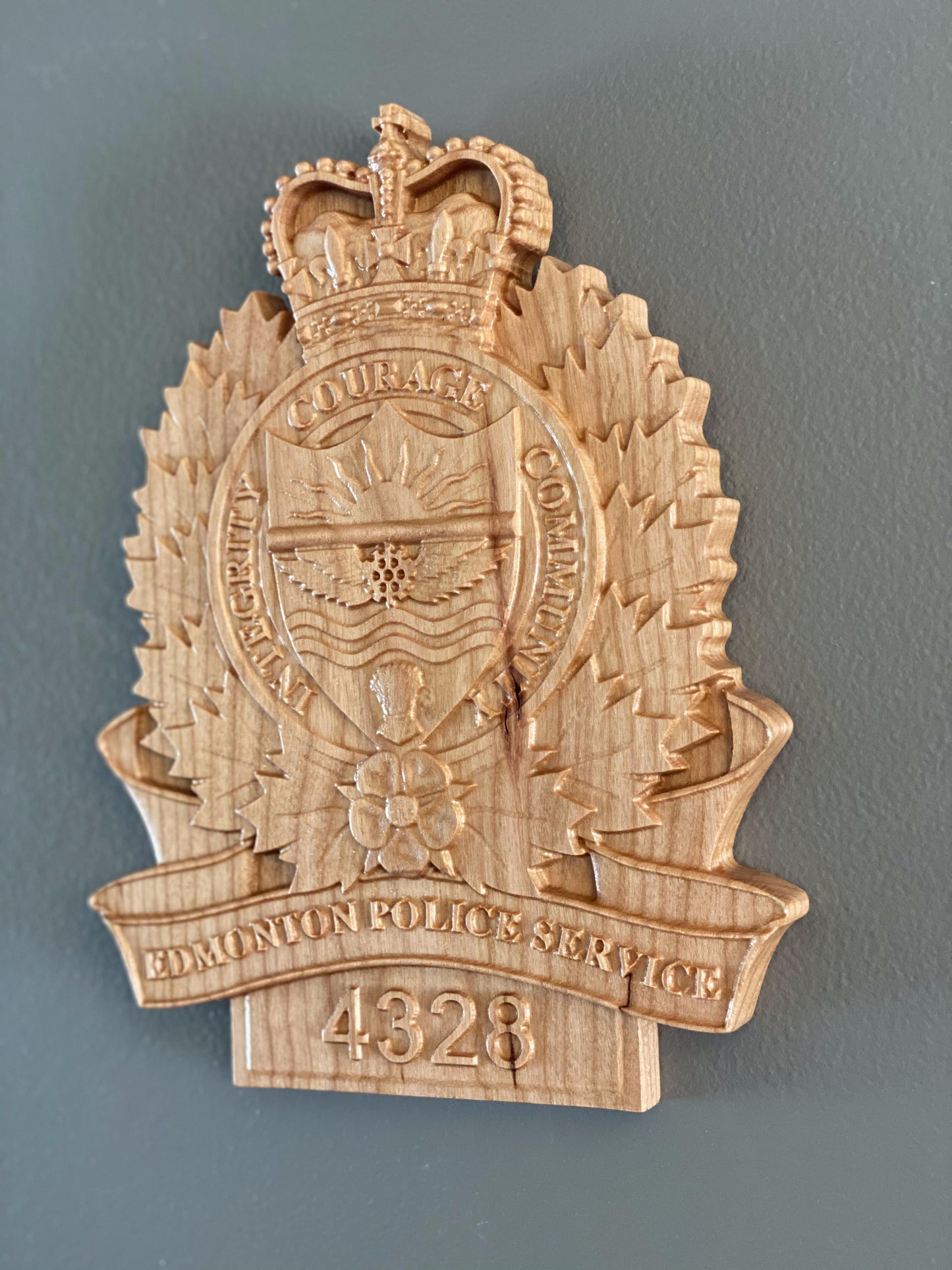 Edmonton Police Wooden Badge