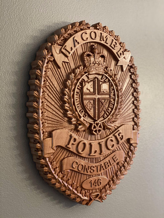 Lacombe Police Wooden Badge