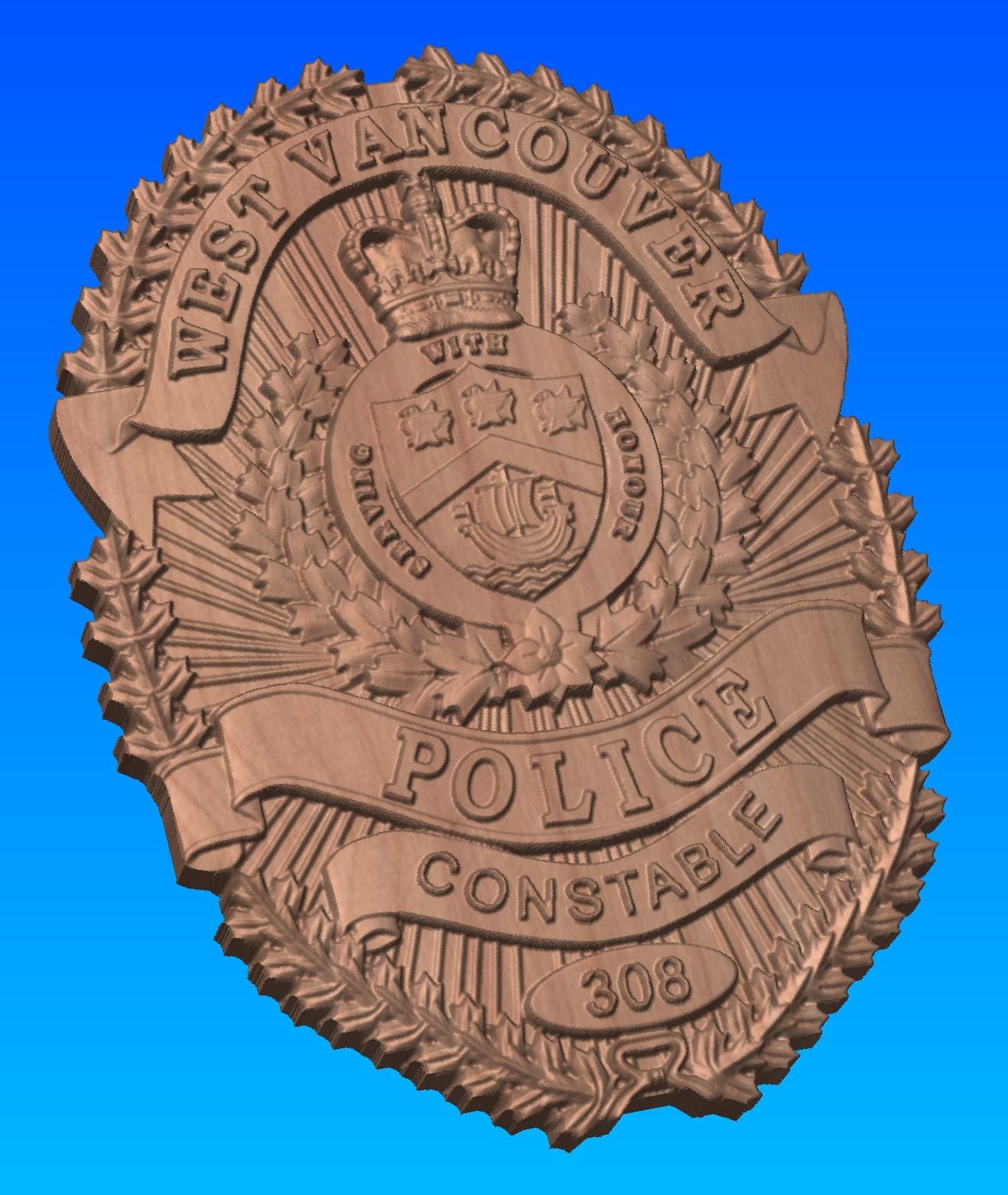 West Vancouver Police Wooden Badge