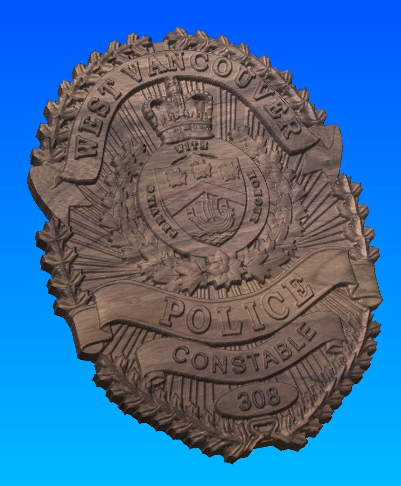 West Vancouver Police Wooden Badge