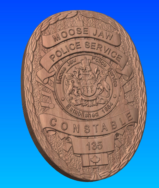Moose Jaw Police Wooden Badge