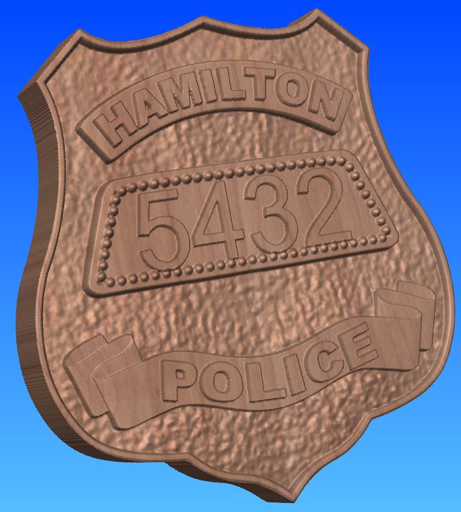 Hamilton Police Wooden Badge