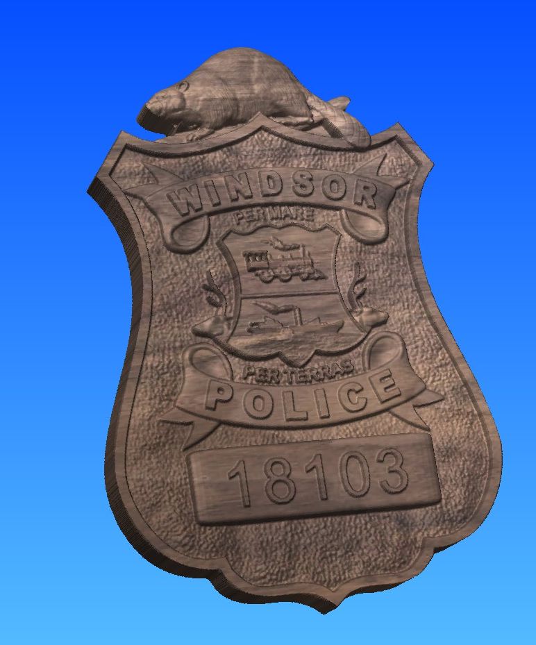 Windsor Police Wooden Badge